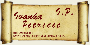 Ivanka Petričić vizit kartica